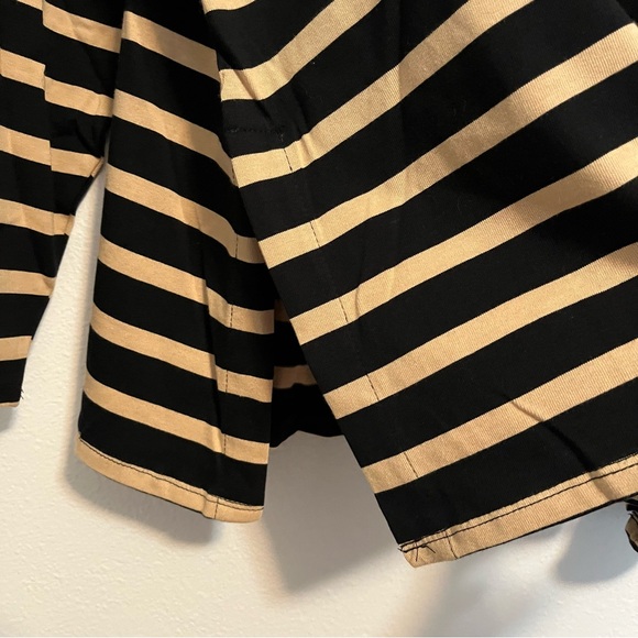 Maurices - Marina Colorblock Black Tan Striped Mixer Long Sleeve Tee Top - 2X - Picture 7 of 8